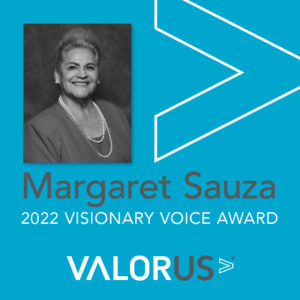 Margaret Sauza 2022 Visionary Voice Award  ValorUS logo
