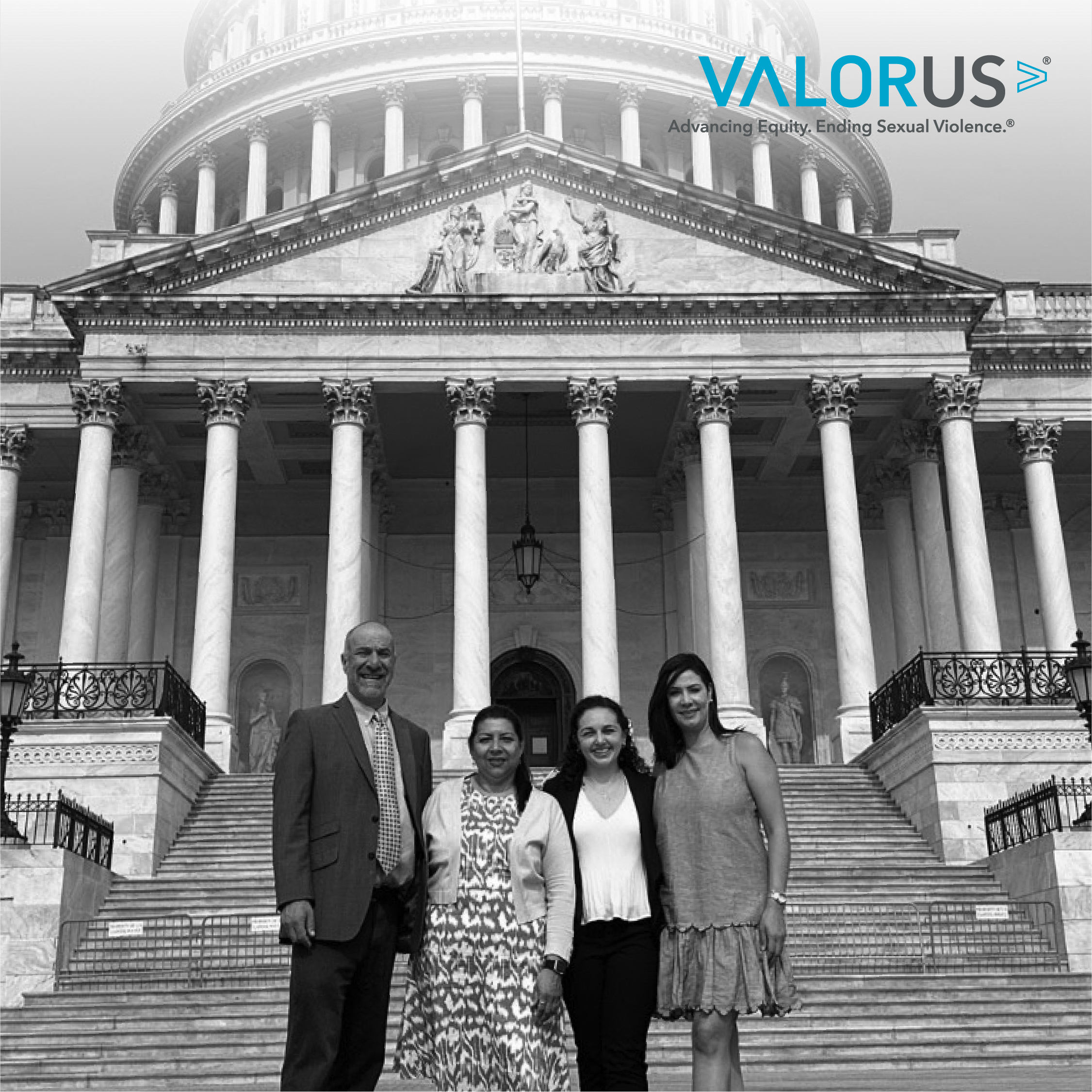 VALOR staff standing in front of the U.S. Capitol building.