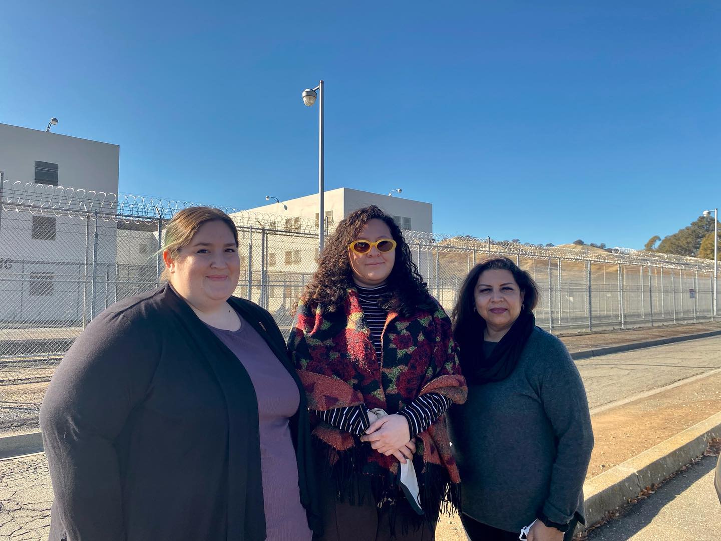 VALOR staff standing outside of California Medical Facility, a detention center in Vacaville, CA. 