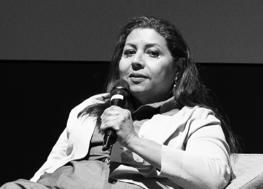 Black and white image of Sandra Henriquez