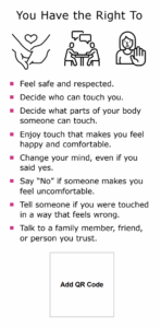 Ejemplo de colocación de código QR en folleto